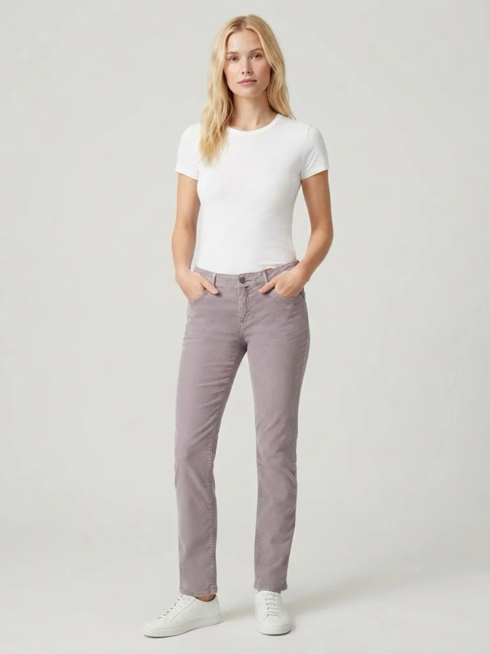 Pilcro Straight Leg Low Rise Corduroy Pants Muted Lavender Size 29